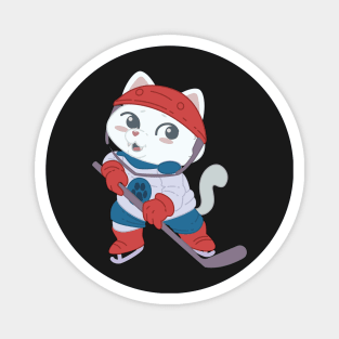 Hokey Cute Cat Player - Kids gift print Magnet